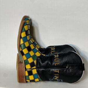 Tin Haul Yellow and Black Cowboy Boots 5.5